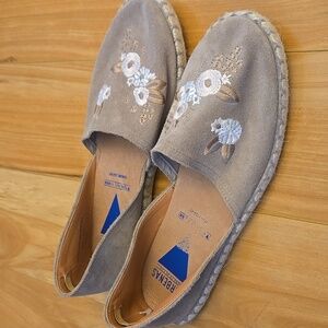 Verbenas Embroidered Espadrilles Flats Carmen Suede Leather Boho EUR 40/US 9.5